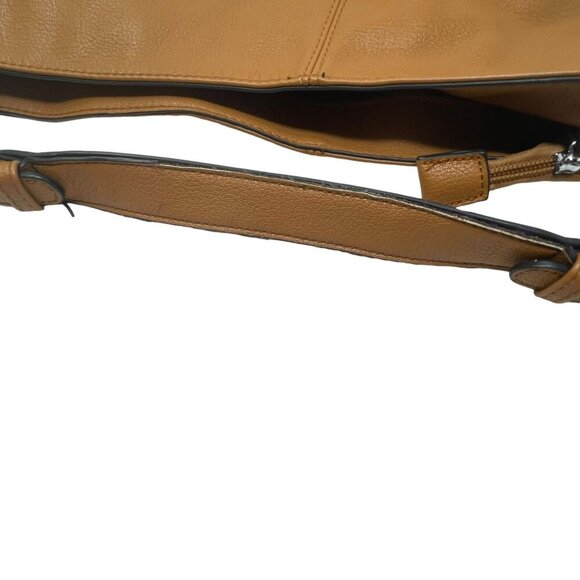 Chillx Tan Faux Leather Studded Shoulder Bag  Multiple Compartments Purse - Picture 9 of 9